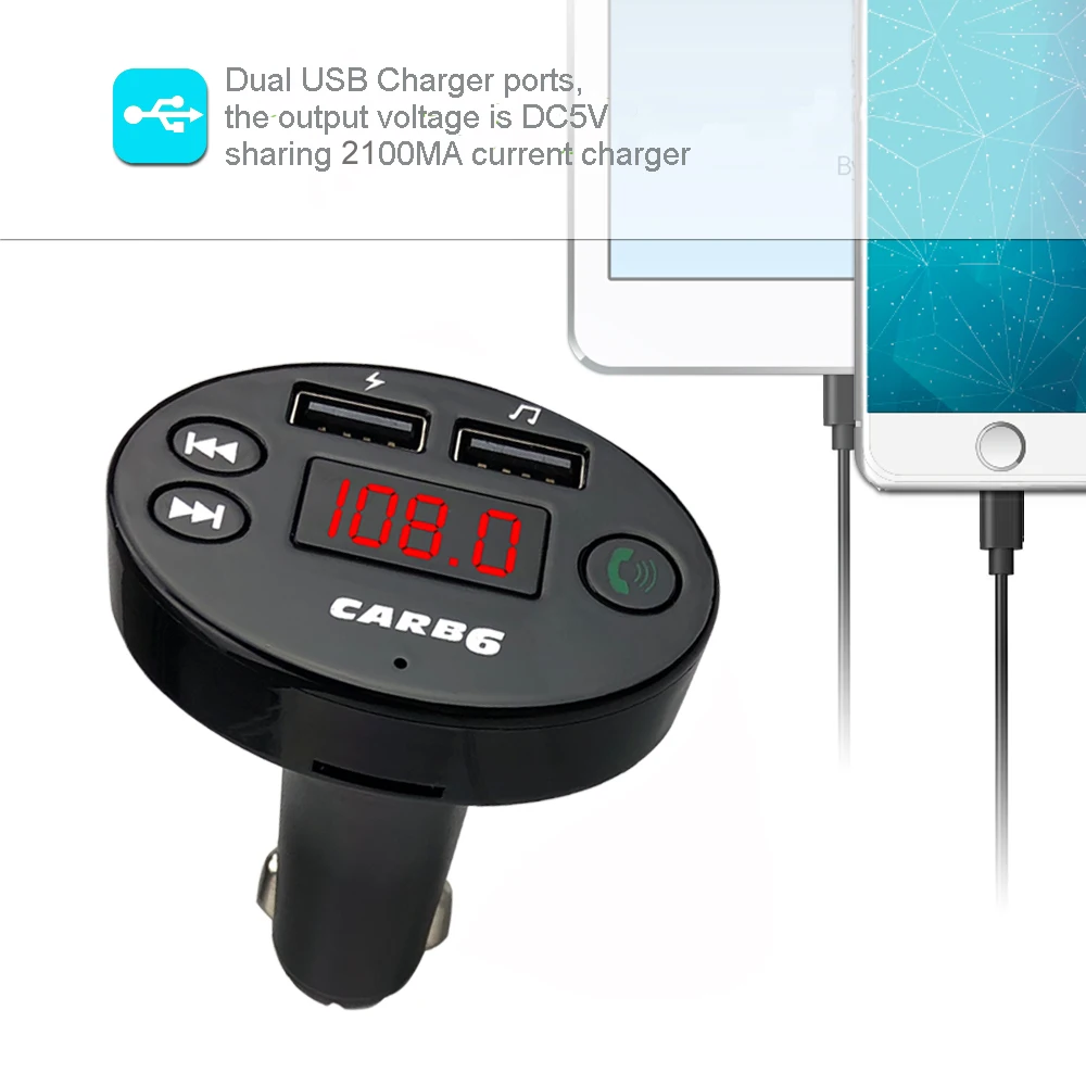 FM-передатчик Bluetooth-совместимый модулятор громкой связи MP3-плеер беспроводной