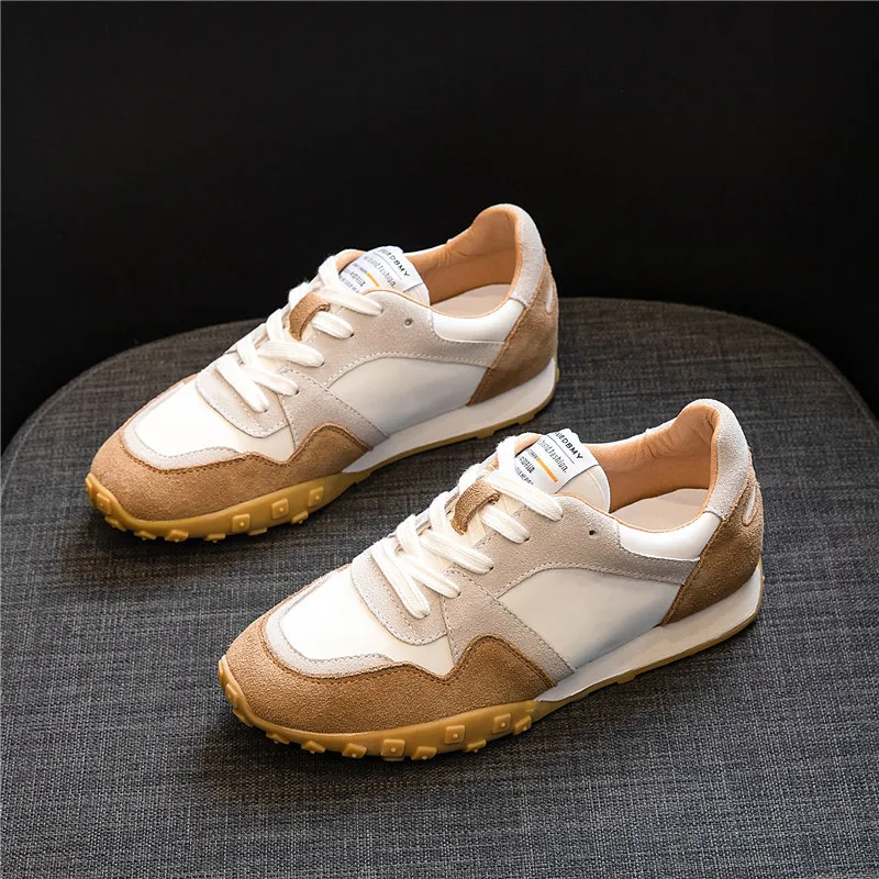

Summer Breathable Women Sneakers Ladies Lace Up Heighten Shoes Woman Genuine Leather Mesh Footwear Female Zapatillas Mujer 2020