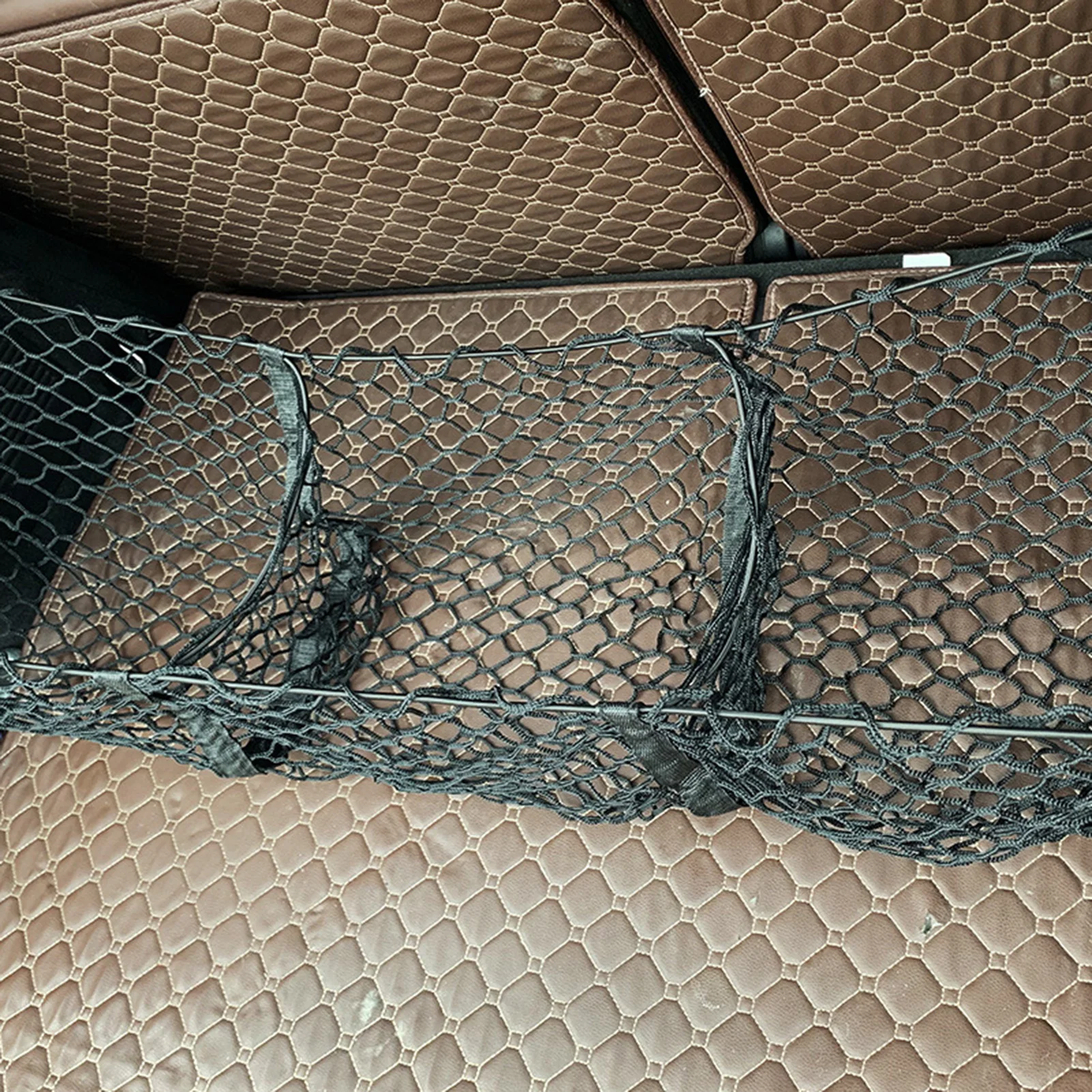 Car Trunk Net Pocket Storage Bag Heavy Cargo For SUV Pickup Truck Bed Black Mesh Belt 4 Hooks And Loop Forceful | Автомобили и