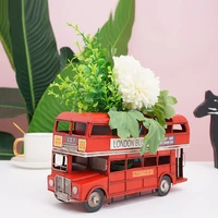 office and home storage desk accessories retro youth room decoration desk decoration industrial wind metal bus car miniature mod
