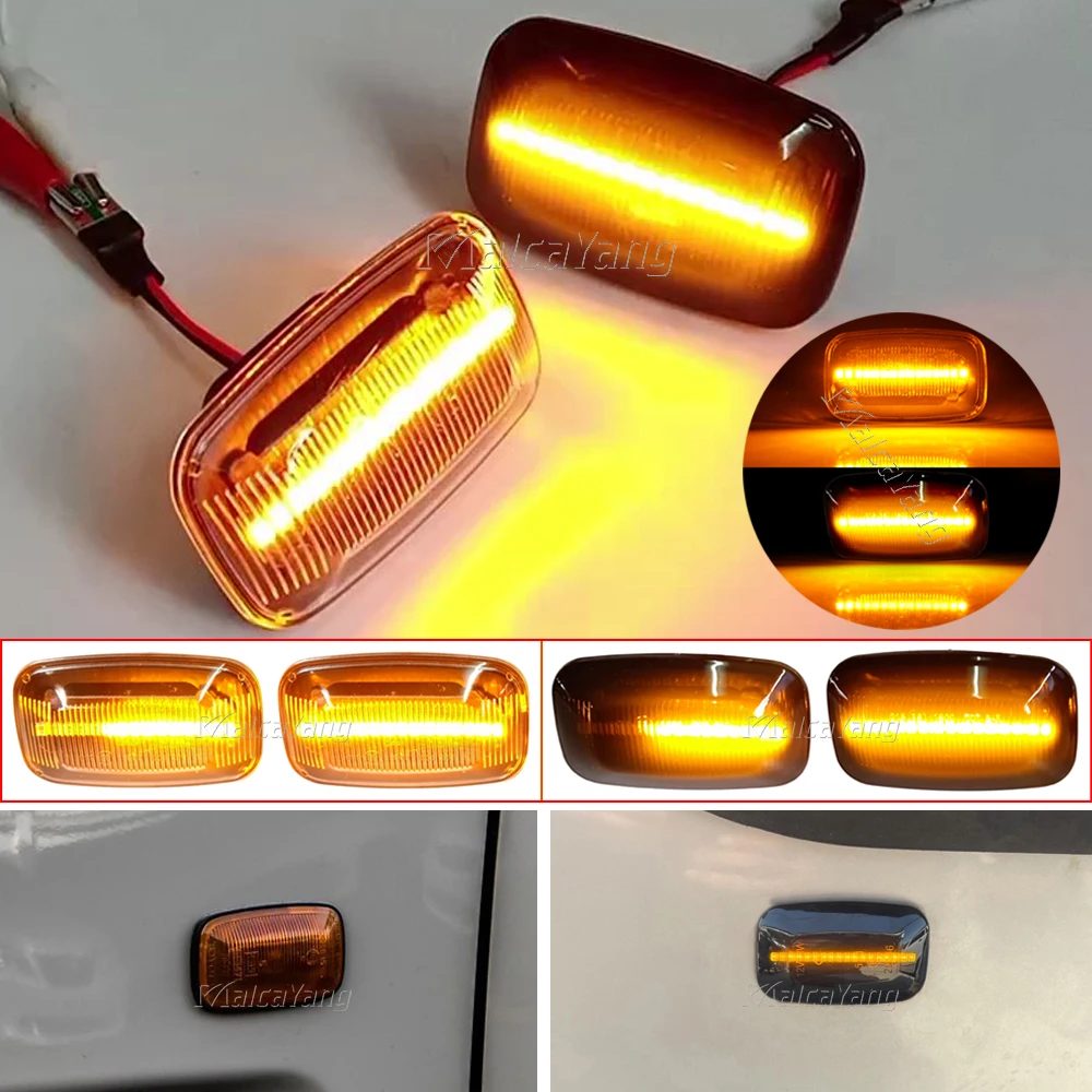 

Dynamic LED Side Marker Lights Flowing Turn Signal Light Repeater Lamp For Toyota Landcruiser 70 80 100 Series Error Free