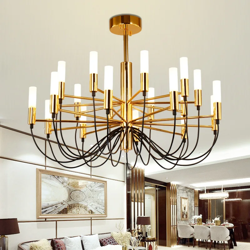 Роскошная люстра для гостиной Золотая светодиодная G9 скандинавский минимализм