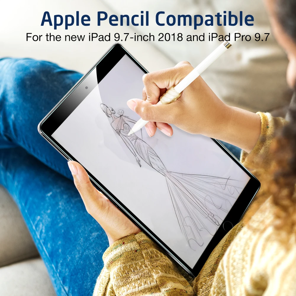 Экран протектор для iPad 2017/air/Air 2/Pro 9.7 ESR тройной прочность закаленного Стекло