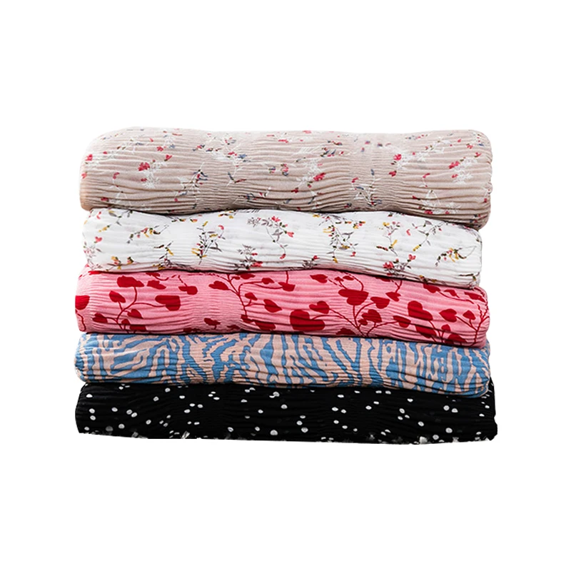 Шифоновая ткань креп Печатный цветочный узор швейная мягкая и гладкая для платья