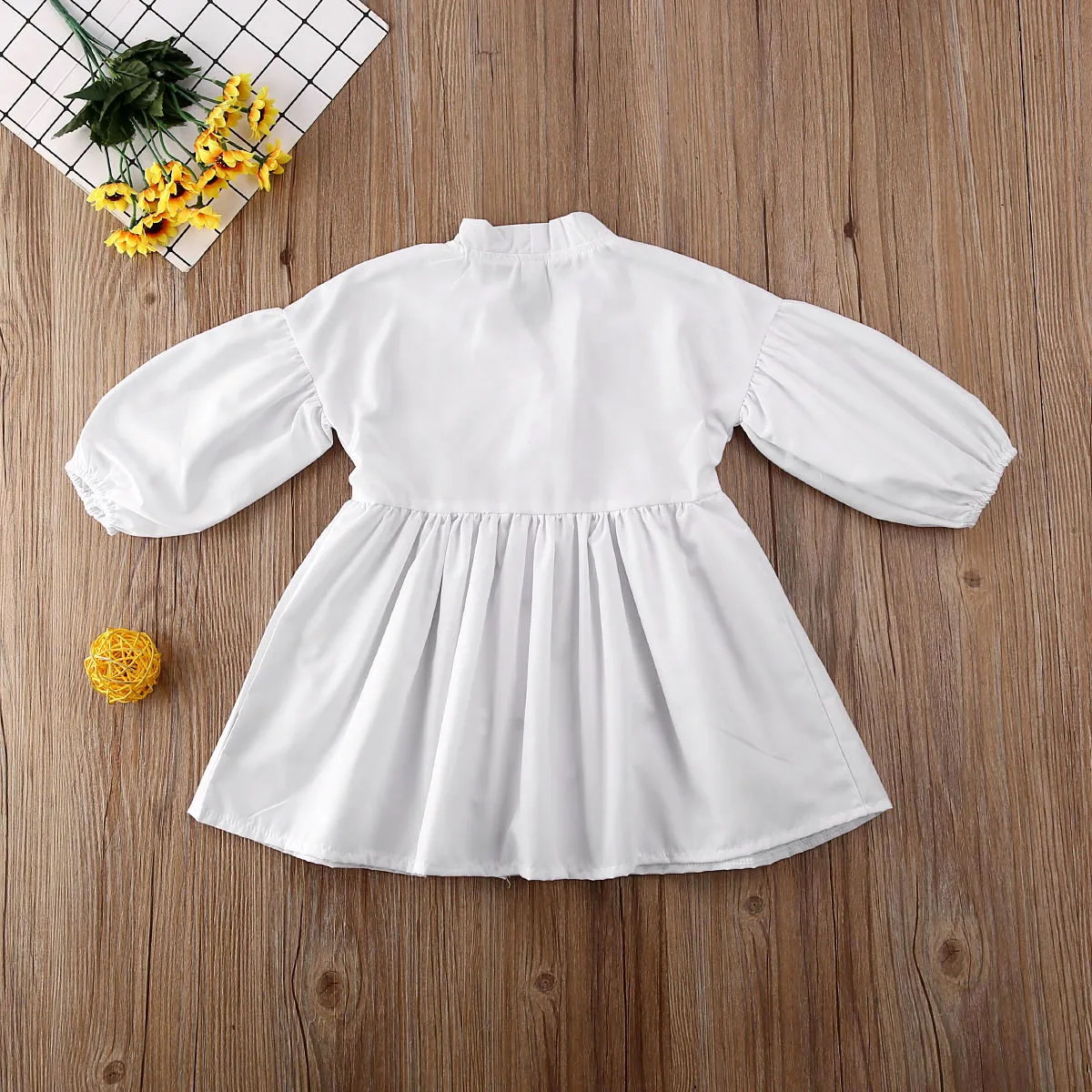 Платье-рубашка для девочек с длинными рукавами-фонариками на возраст 2-6 лет |