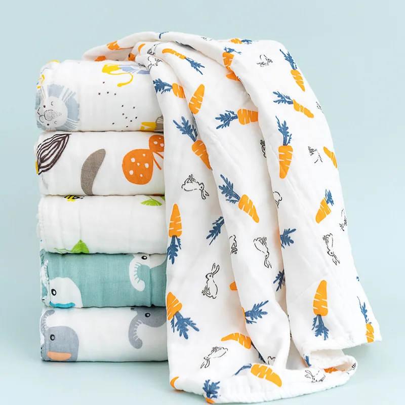 Baby Muslin Blankets for Girls Boys Lightweight Newborn Nursery Crib Blanket Unisex Toddler Infant Bedding Swaddle Wrap