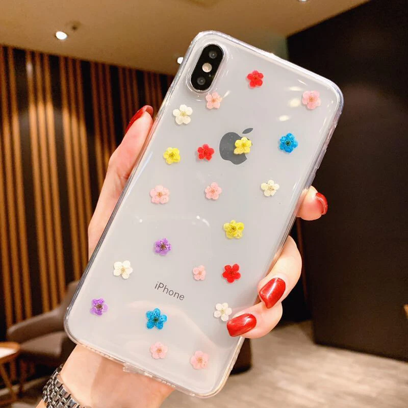 9 Для Iphone 11 Pro X 7 настоящий цветок Прозрачный чехол для телефона с цветочным рисунком для Iphone 11 Pro X Max XR XS 6 6s 7 8 Plus Мягкий силиконовый чехол - Цвет: 9