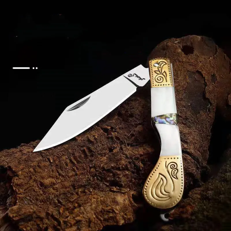 Тактический складной нож латунный резец высокой твердости с натуральным