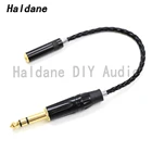 Hi-Fi 7N посеребренный 14 6,35 мм TRS штекер на 3,5 мм стерео 3-полюсный гнездовой аудио адаптер кабель 6,5 на 3,5 разъем сделай сам