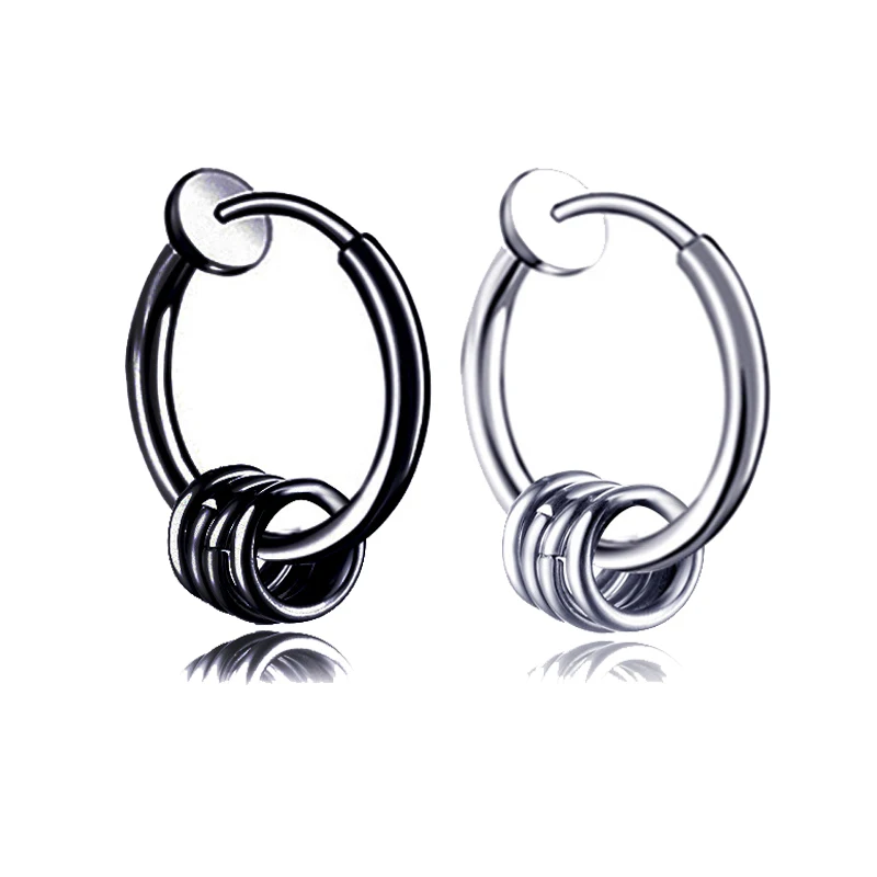 1 пара 2 шт. нет дырочек для ушей мужчин и женщин круглые серьги Модные в стиле хип