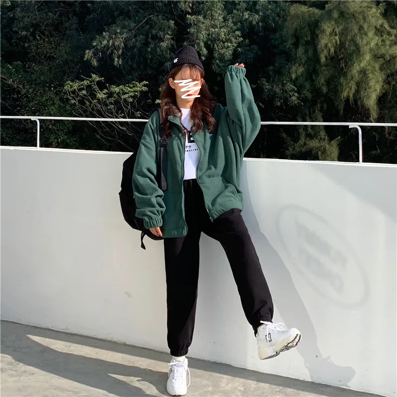 

4 Colors Sping Autumn Women Hoodie With Zipper Sweatshirts 2021 Oversize Ladies Soft Hood Coat Jacket Girl Casual Hooded Tops