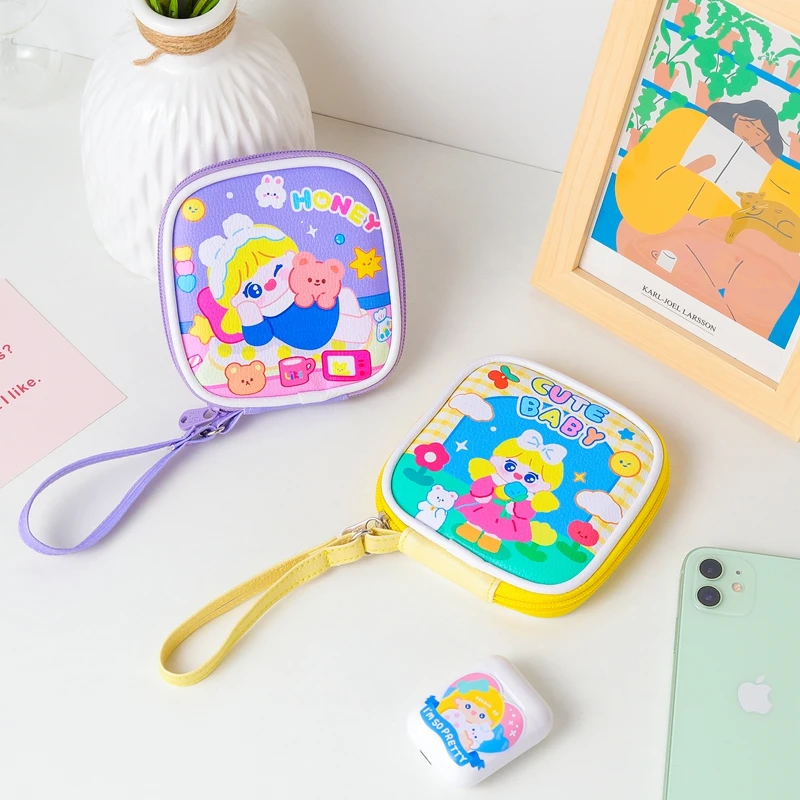 Новый корейский чехол для наушников Ins Bear с ремешком портативные наушники Bluetooth