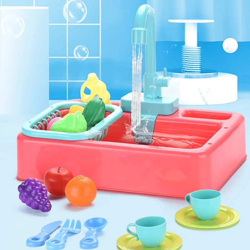 

Children Sink Dishwashing Set Toy Kid Simulated Kitchen Toy Set Educational Play House Games Prop Sink Wash Suit Montessori Toy