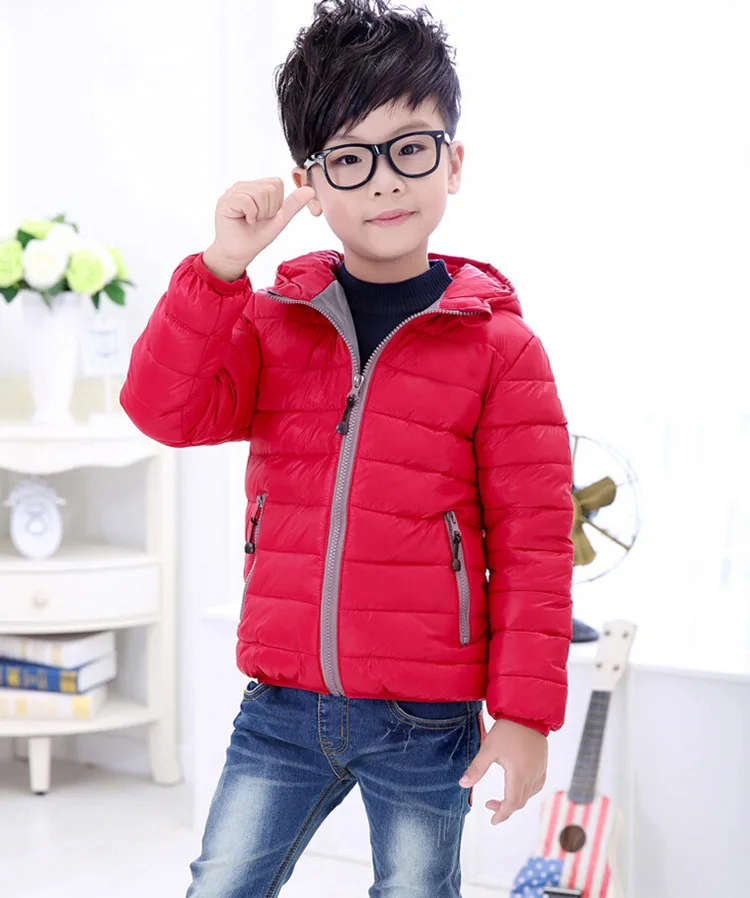 Повседневное пуховое пальто для подростков зимние детские толстовки с капюшоном