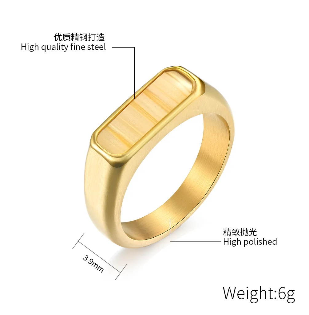 

2021 European American Trendy Geomrtric Rectangle Unusual Matching Rings For Unsix Man Women Wood Stainless Steel