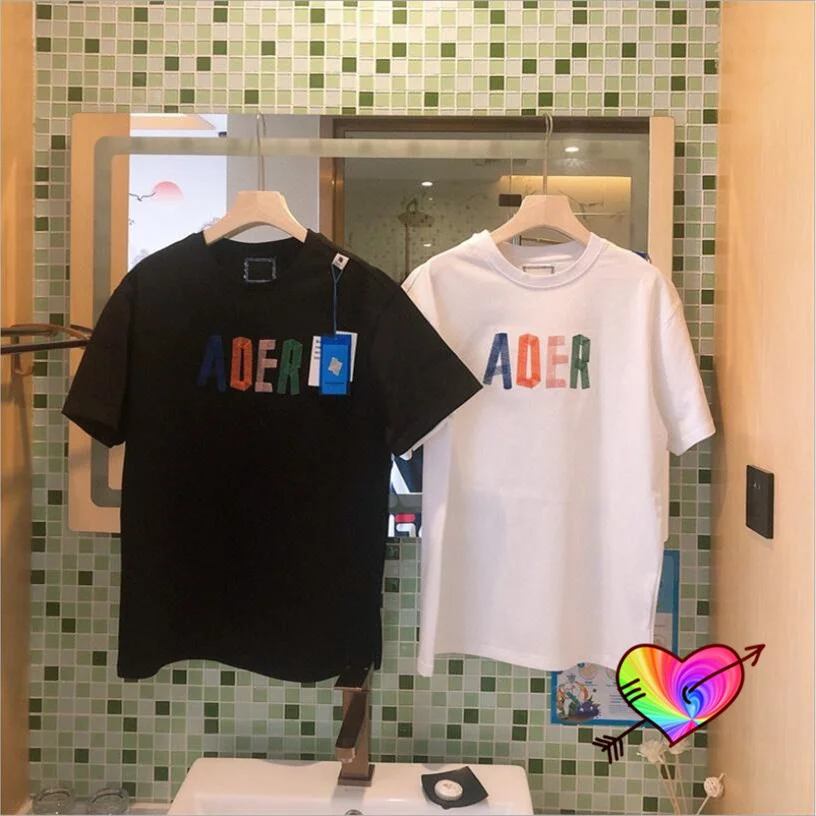 

Многоцветная Футболка ADER ERROR 2021 для мужчин и женщин, Высококачественная Сетчатая футболка с вышивкой и надписью Adererror, топы с вышивкой сзади