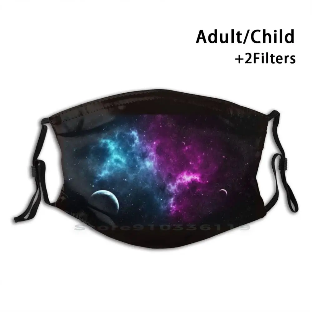 

Space Print Reusable Mask Pm2.5 Filter Face Mask Kids Space Universe Nebula Galaxy Planets Stars Astrology