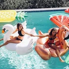 Надувной плавательный бассейн с фламинго, летний гигантский остров, плавающий спасательный круг, надувной бассейн, игрушечный плот