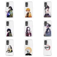 kimetsu no yaiba phone case for huawei p40 p30 p20 mate honor 10i 30 20 i 10 40 8x 9x pro lite transparent cover
