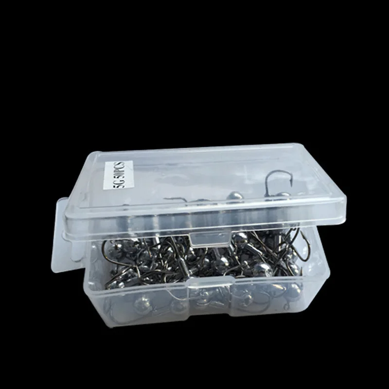 50 шт./упак. Джиг Плесень крючок Оригинальный натуральный цвет с зазубриной 1 г 20