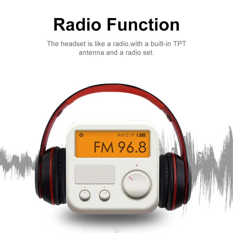 Bluetooth 5 0 Беспроводной наушники с микрофоном Стерео складной кассета MP3 плеер