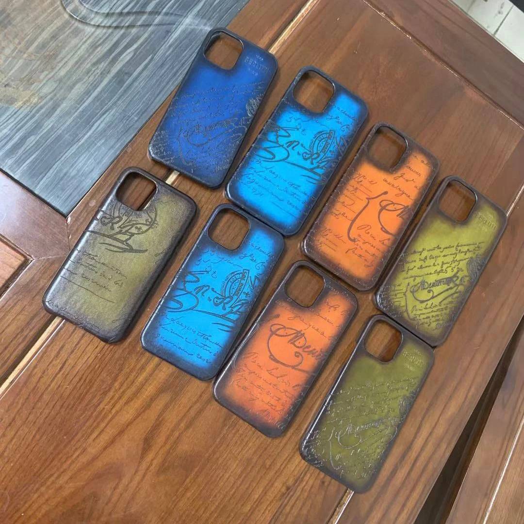 

Чехол Andonaimi из телячьей кожи, с высококачественными цветными надписями, мобильный телефон, 12 Pro Max, 12 Mini