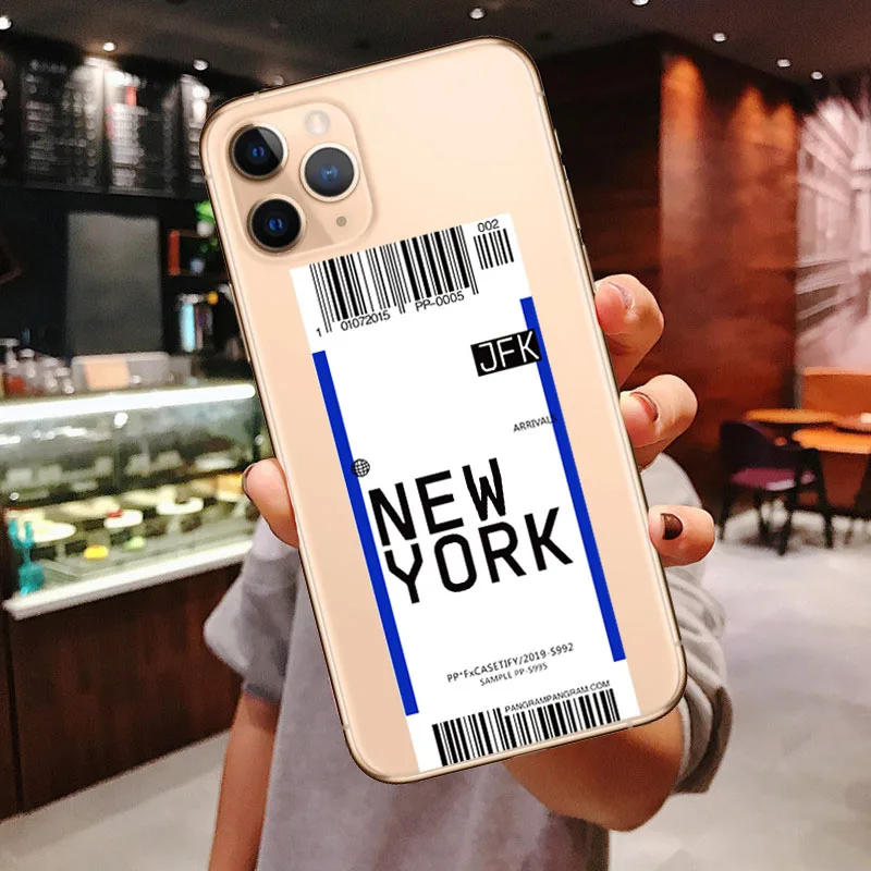 

Phone Case For iPhones 11 Pro Max 7 8 6 6s Plus 5s SE X XR XS Max Letter Soft TPU Silicone Back Cover Coque Travel Label Country