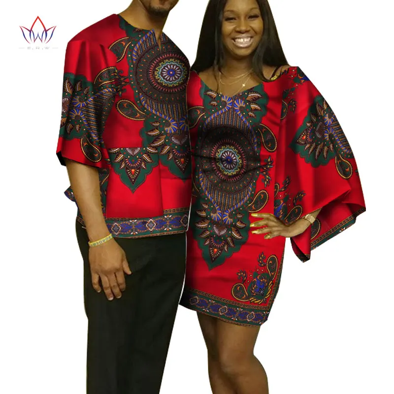

Dashiki Couples Clothes African Dresses for Women and Men Shirt African Clothes for Lovers Traditional African Clothing WYQ96