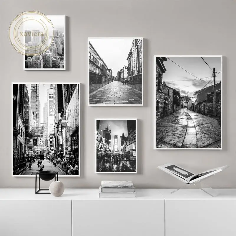 

Modern French Street Landscape Canvas Painting Black and White Art Posters and Prints Nordic Fashion Pictures Home Decor Bedroom