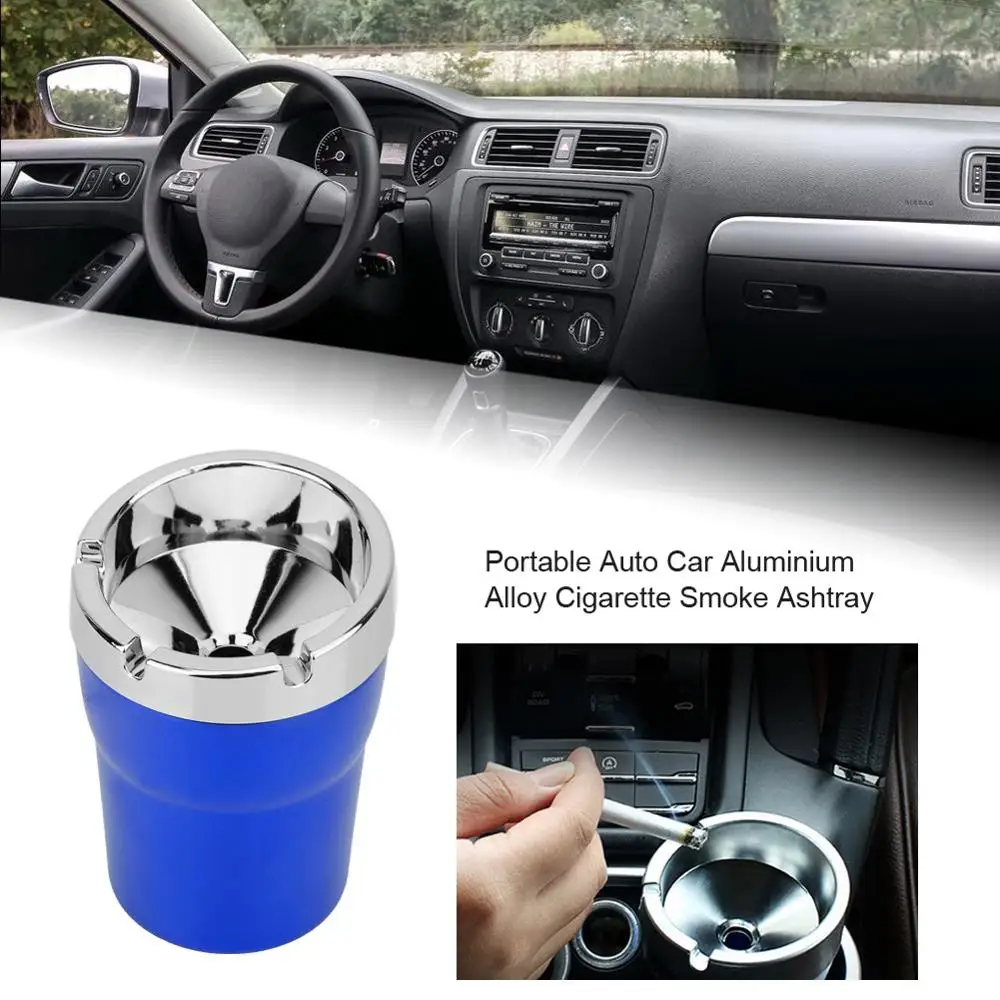 Портативная синяя красная коричневая черная автомобильная пепельница для