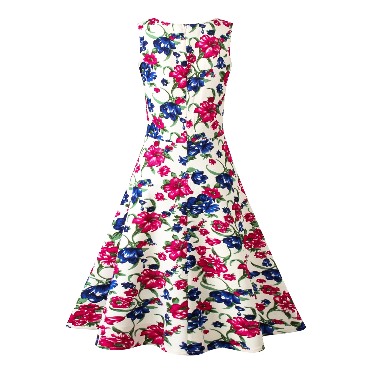

Women's Hepburn Vintage Printed Sleeveless Sleeve Dress summer dress