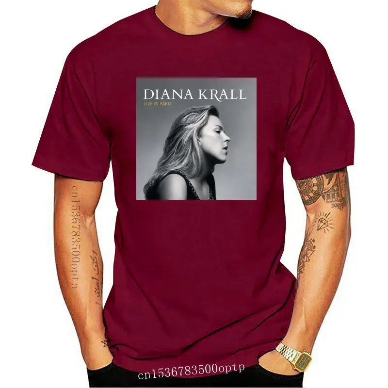 

New Diana Krall Tee T-Shirt Jazz Pianist Singer Bosmens Black T-Shirt Size S-2Xl Summer Tee Shirt