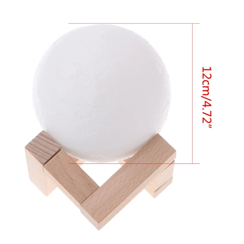 

2021 New 12cm 3D Printing Moon Lamp 2 Color Changing Touching Sensor USB LED Desk Lamp