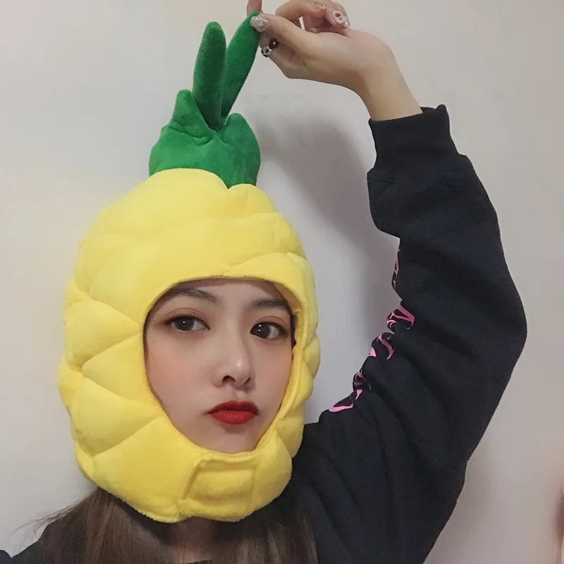 Новинка Женская плюшевая шапка с ананасами из мультфильма забавная