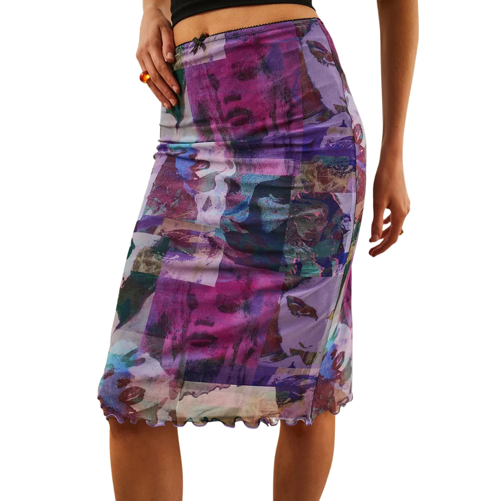 

Fashion Summer Women Boho Beach Casual Style Skirts Female High Waist Floral Printing Midi Skirt Party Holiday Clothing