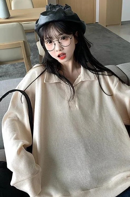 

Live Shot New Korean Style Trendy Super Popular Autumn Collar Long Sleeve Pure.