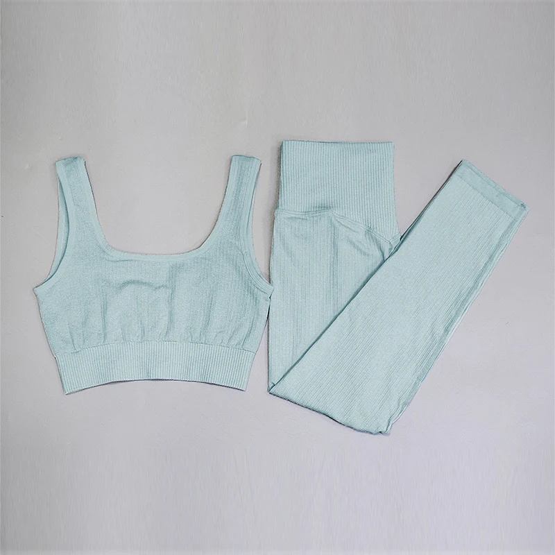 

ATHVOTAR Tracksuit Women Seamless Sets Two Piece Set Pants Streetwear Casual Pink Outfit High Waist 2 Piece Set Women