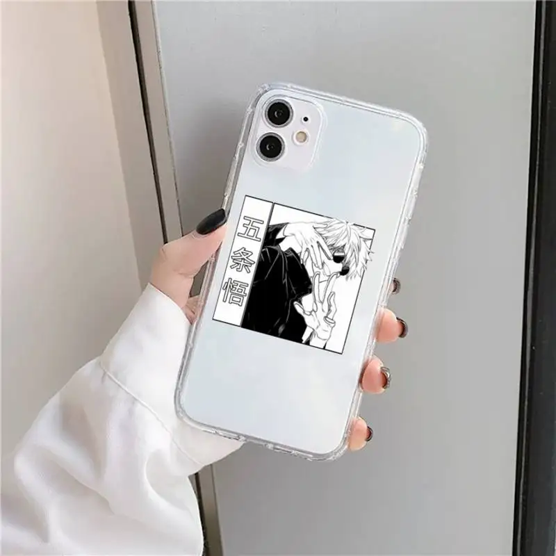 

Jujutsu Kaisen Anime Cartoon Phone Case Transparent for iPhone 11 12 mini pro XS MAX 8 7 6 6S Plus X 5S SE 2020 XR