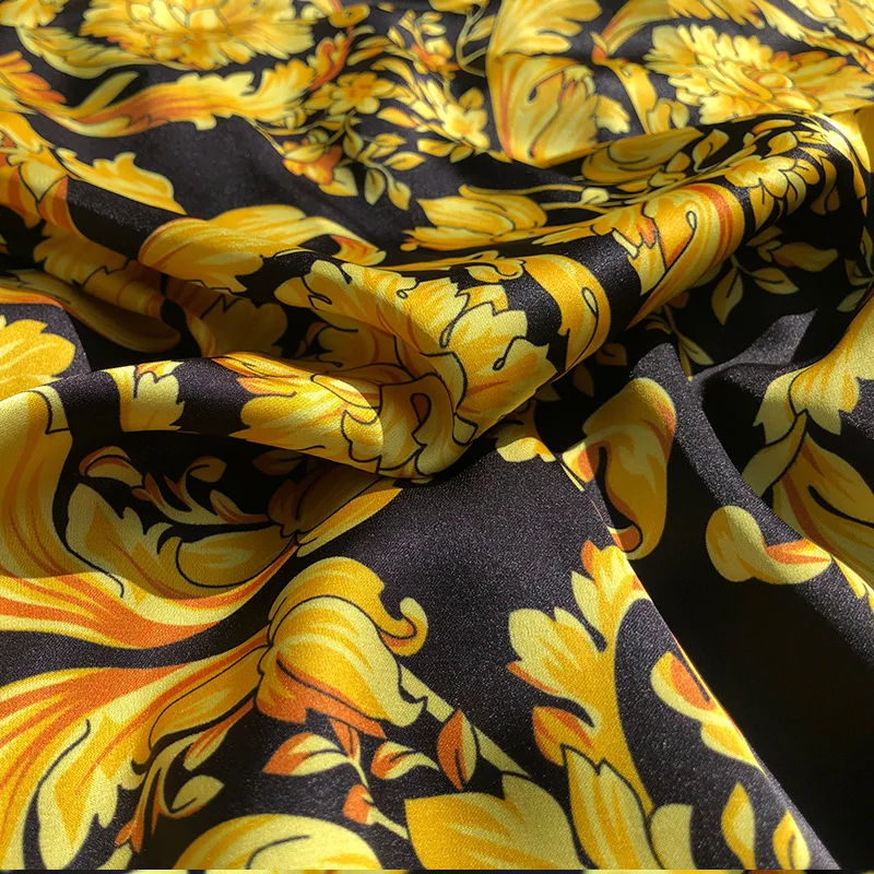 

Custom baroque stretch satin polyester fabric 145 cm width printed shirt dress clothing handmade diy fabric alibaba express