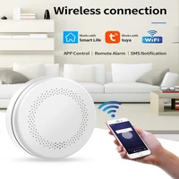 tuya smart wifi smoke detector smart life remote alarm home fire smoke sound and light alarm sensor home security protection