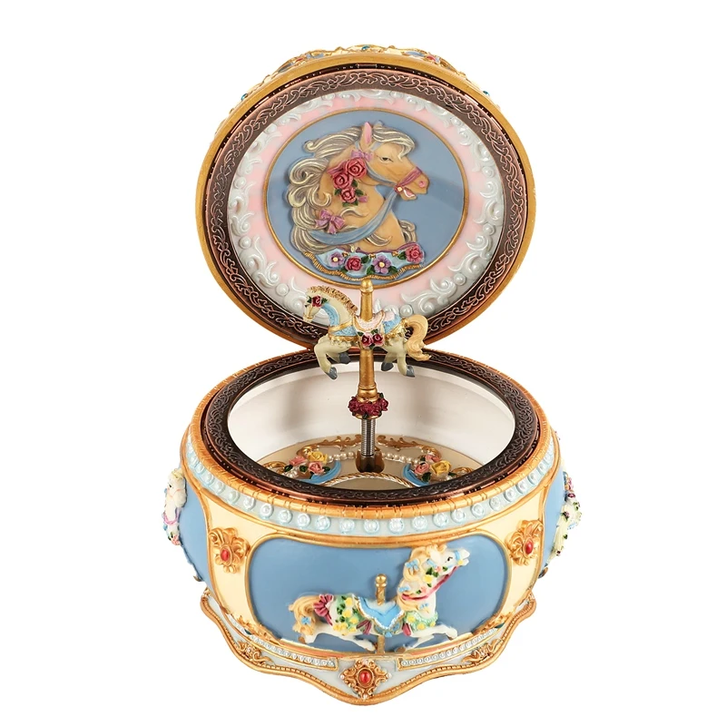 

Carousel Music Box with Sound Control LED Flash Lights Birthday Valentine's Day Gifts for Girl Friend Kids