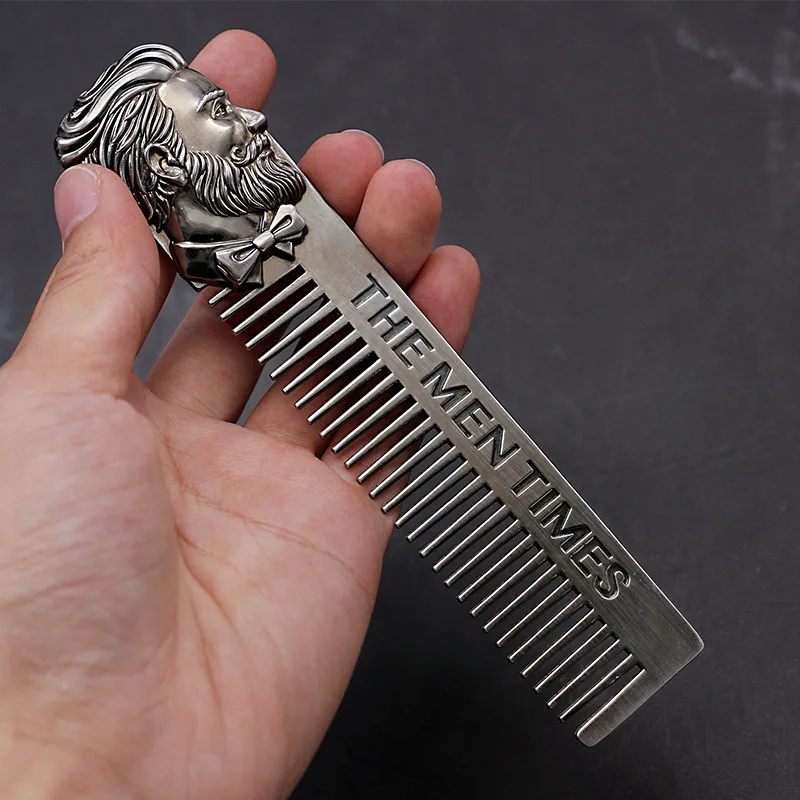 

Metal Barber Styling Comb Pocket Size Silver Men Beard Shaping Combs Professional Salon Mustache Care Facial Hair Brush Combs