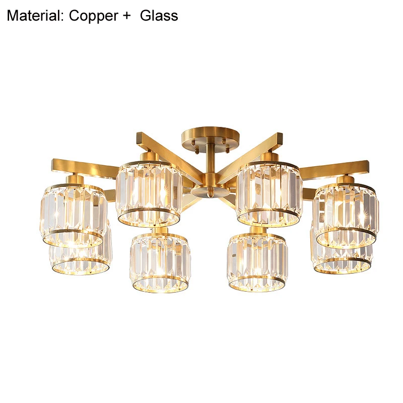 Современный медный светодиодный подвесной светильник люстра хрустальная для