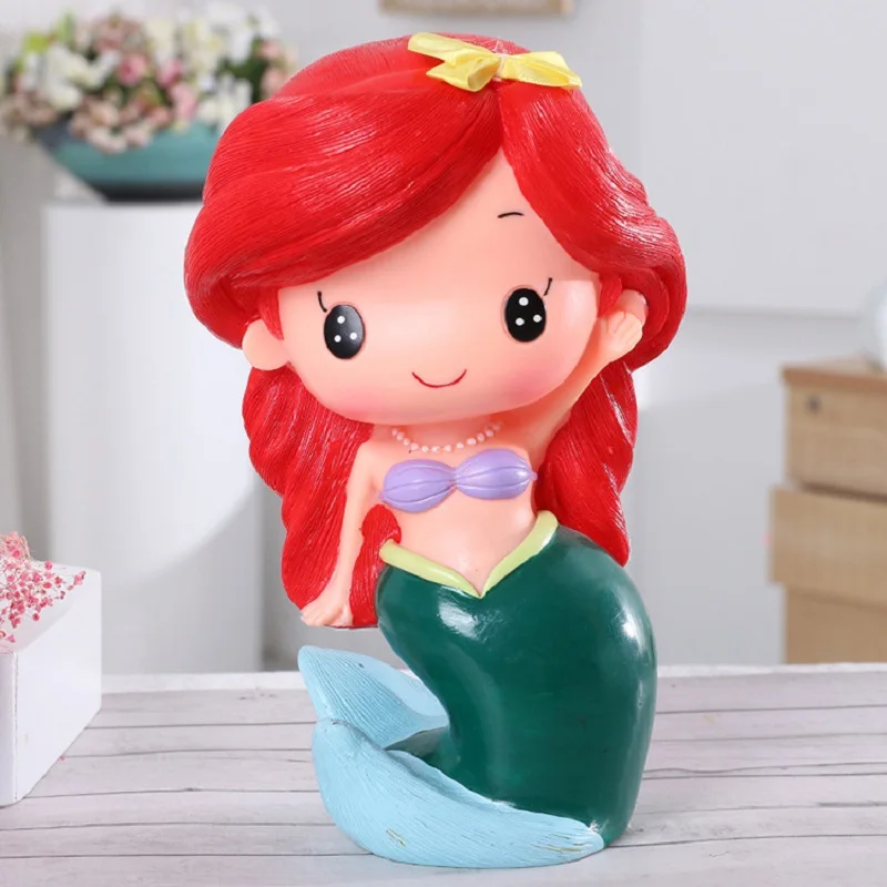 

Coins Piggy Bank Princess series Little Mermaid snow white Tangled Beira Home Decoration Crafts Birthday Gifts For children