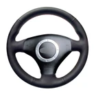 Черная искусственная кожа Чехол рулевого колеса автомобиля для Audi A2 8Z A3 8L Sportback A4 B6 Avant A6 C5 A8 D2 TT 8N S3 S4 RS 4Р 6