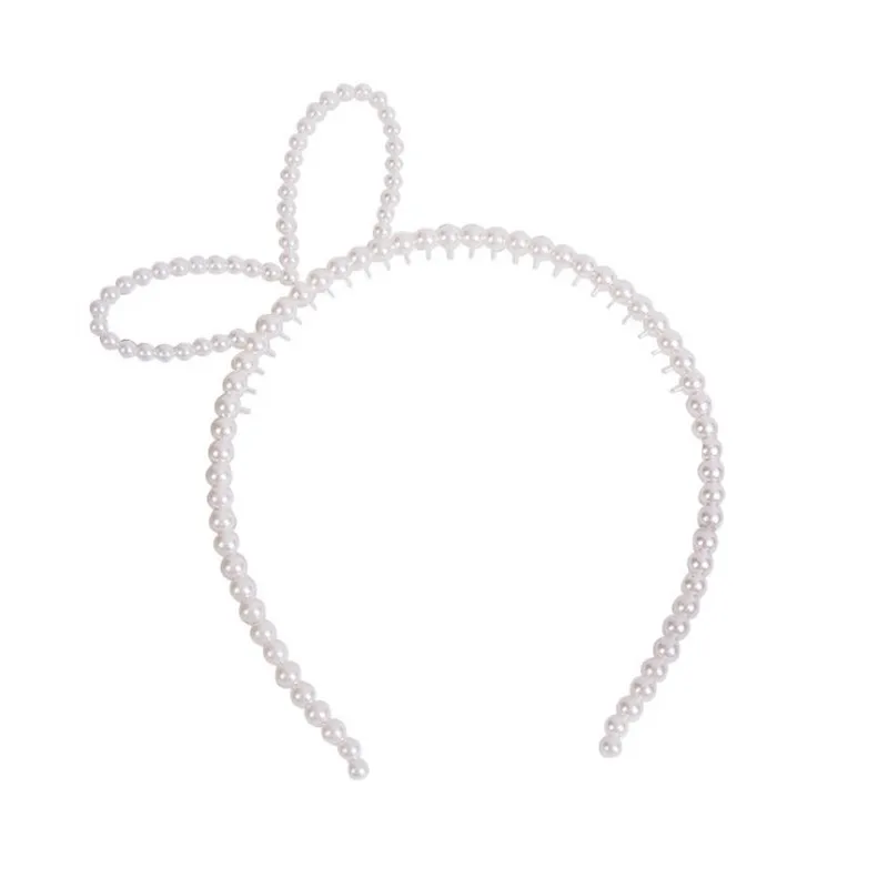1 PC Cat Ear Headband Kawaii Korean Imitation Pearl Rabbit Hair Band For Women Hoop Sweet Accessories |