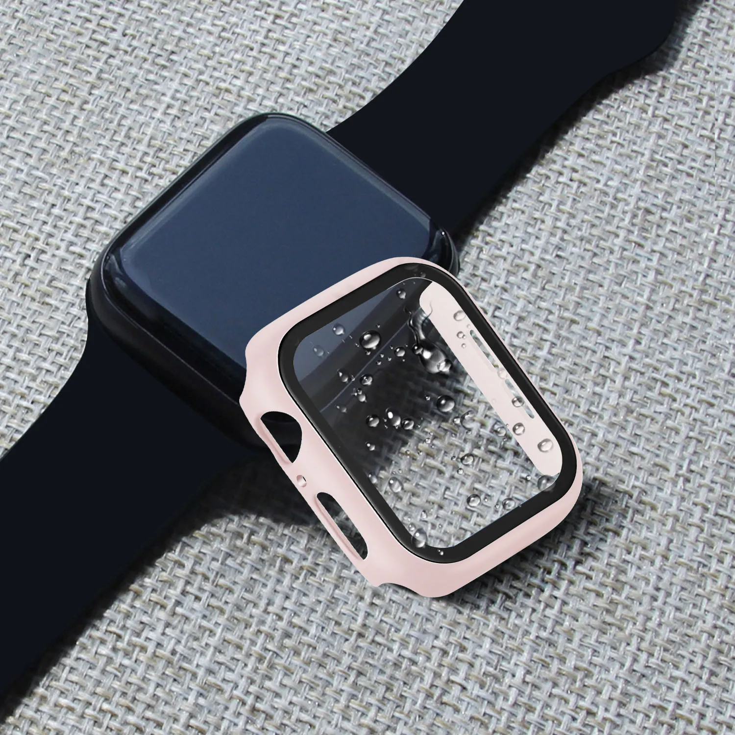 

Full Cover For Apple Watch Series 5 4 3 2 Plastic Bumper Frame Case Glass Film For Apple iWatch Screen Protector 38/42 40/44MM