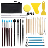 29 pottery tools ceramic auxiliary carving knife silicone round dot drill pen seven needle scraper polymer clay tools