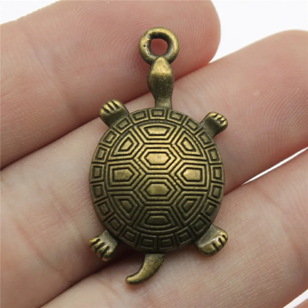 

4pcs 34x28mm Sea Turtle Pendant Turtle Pendant Antique Silver Color Turtle Pendants Charms
