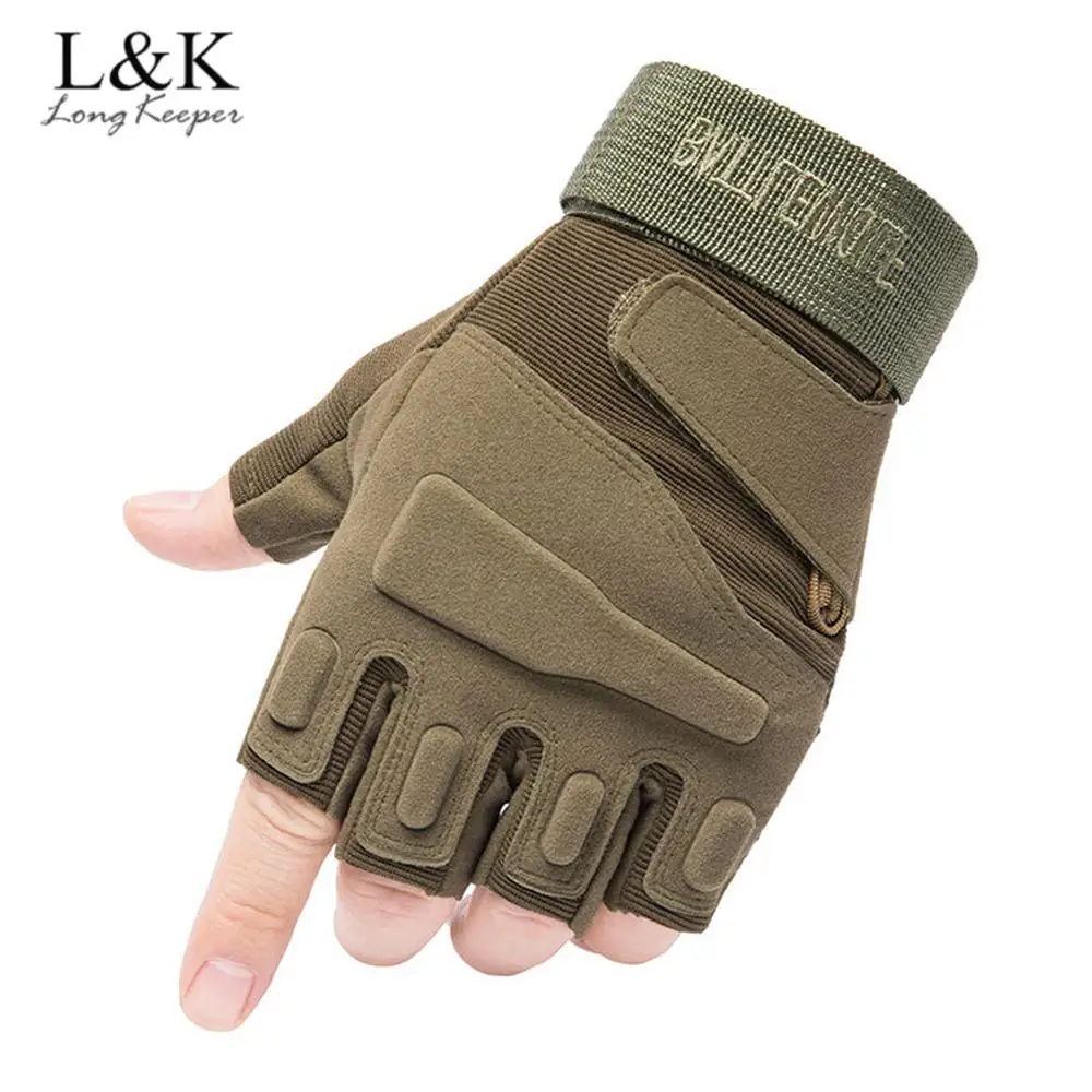 

Перчатки без пальцев мужские, военные тактические митенки с открытыми пальцами, для езды на мотоцикле и занятий спортом